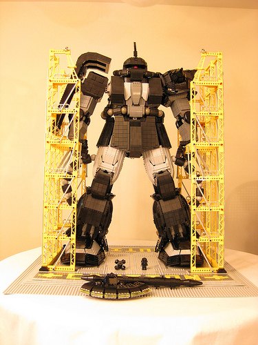 Illustration for article titled Massive Lego Mecha Can Probably Kill Humans, then Drink Ten Packs of Good Ole Fortran